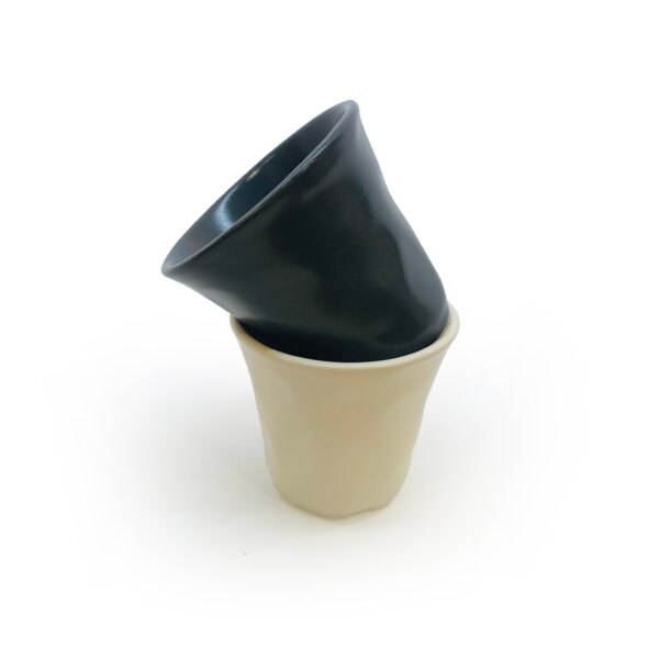 Taza de café de cerámica 92cc organic gris