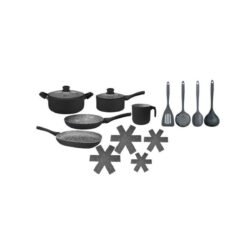 Bateria hudson granito black 15 piezas