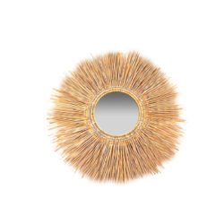 espejo sol rattan con fondo blanco