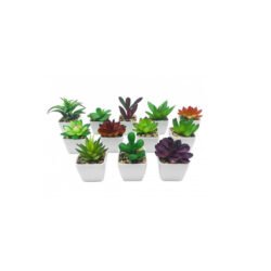 mini planta artificial con maceta con fondo blanco