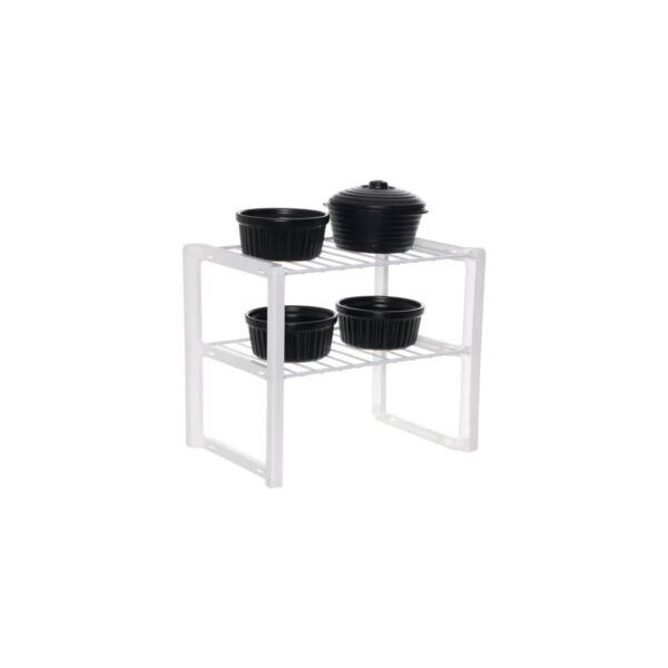 organizador estante rack blanco alacena con fondo blanco